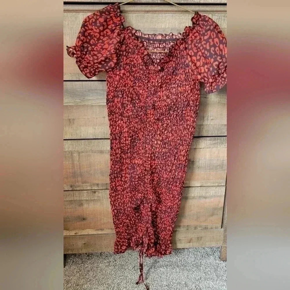 Women's Summer Off Shoulder Bodycon Dress, red & black, size med. - Picture 2 of 4